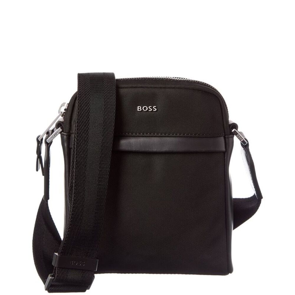 Hugo Boss Highway N Ns Zip Leather-Trim Reporter Bag
